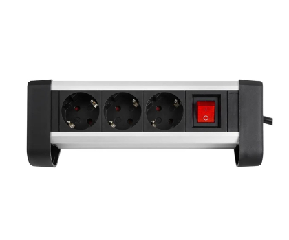 Listwa zasilająca Spacetronik Listwa zasilająca SPS-T34BS - 3 gniazda 1.5m srebrno-czarny